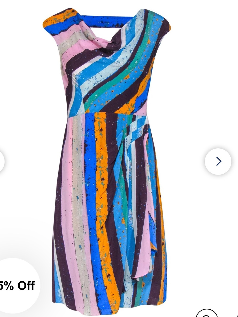 Anthropologie Plenty by Tracy Reese Striped Silk Cowl Neck Dress Women’s 4